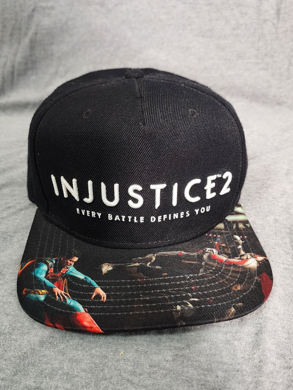 Injustice 2 DC Comics Bioworld Snapback Hat Black Graphic Bill OSFM 2017